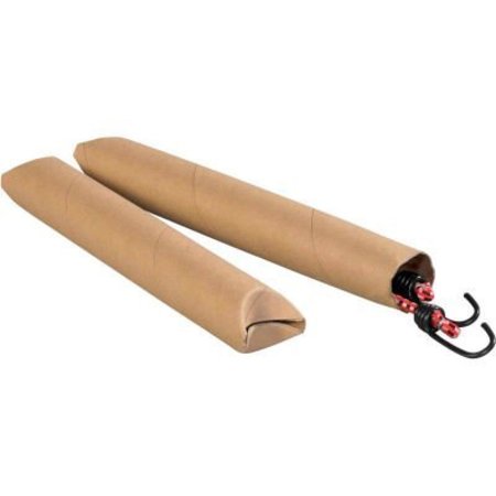 THE PACKAGING WHOLESALERS Crimped End Mailing Tubes, 2" Dia. x 12"L, 0.06" Thick, Kraft, 50/Pack S2012K